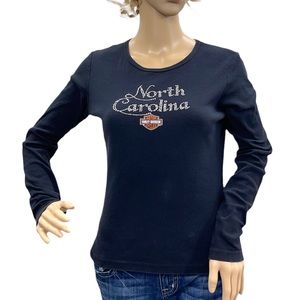 HARLEY-DAVIDSON Women’s Black Long Sleeve Tee Shirt Size Medium